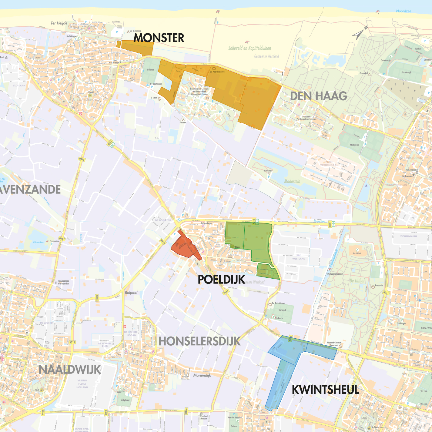 Plattegrond Westland legenda De Westlandse Zoom